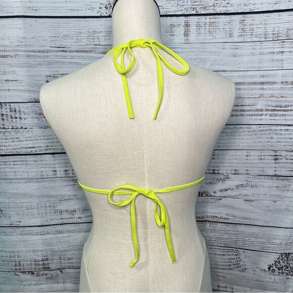 Seafolly 6 Goddess Separates Fixed Triangle Bikini Top Mesh Yellow Charteuse - Picture 3 of 10